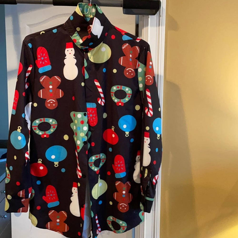 Christmas Themed button down shirt